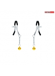 Оригинальные зажимы на соски с желтыми шариками - Notabu - купить с доставкой в Серпухове