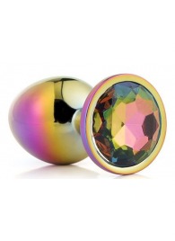 Голографическая анальная втулка с радужным кристаллом - 7,1 см. - Dream Toys - купить с доставкой в Серпухове
