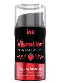 Жидкий интимный гель с эффектом вибрации Vibration! Strawberry - 15 мл. - INTT - купить с доставкой в Серпухове