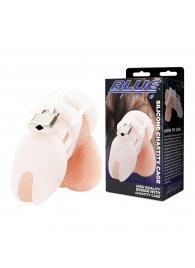 Белая клетка целомудрия Silicone Chastity Cage - BlueLine - купить с доставкой в Серпухове