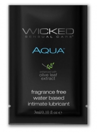 Легкий лубрикант на водной основе с алое Wicked Aqua - 3 мл. - Wicked - купить с доставкой в Серпухове