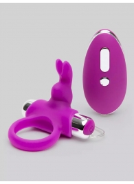 Лиловое виброкольцо с пультом ДУ Remote Control Cock Ring - Happy Rabbit - в Серпухове купить с доставкой