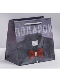 Ламинированный квадратный пакет «Мужской стиль» - 14 х 14 х 9 см. - Сима-Ленд - купить с доставкой в Серпухове