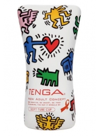 Мастурбатор-туба Keith Haring Soft Tube CUP - Tenga - в Серпухове купить с доставкой