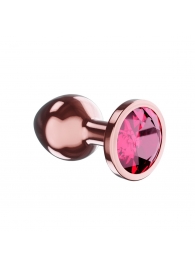 Пробка цвета розового золота с малиновым кристаллом Diamond Ruby Shine S - 7,2 см. - Lola Games - купить с доставкой в Серпухове