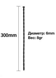 Черный уретральный расширитель - 30 см. - Rubber Tech Ltd - купить с доставкой в Серпухове