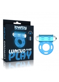 Голубое, светящееся в темноте эрекционное виброкольцо Lumino Play Vibrating Penis Ring - Lovetoy - в Серпухове купить с доставкой