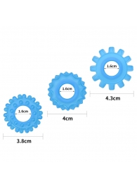 Набор из 3 голубых, светящихся в темноте эрекционных колец Lumino Play - Lovetoy - в Серпухове купить с доставкой