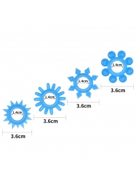 Набор из 4 голубых, светящихся в темноте эрекционных колец Lumino Play - Lovetoy - в Серпухове купить с доставкой