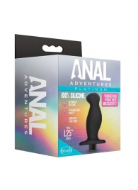 Черный анальный вибромассажёр Silicone Vibrating Prostate Massager 02 - 10,8 см. - Blush Novelties - в Серпухове купить с доставкой