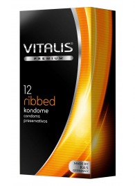 Ребристые презервативы VITALIS PREMIUM ribbed - 12 шт. - Vitalis - купить с доставкой в Серпухове