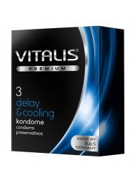 Презервативы VITALIS PREMIUM delay   cooling с охлаждающим эффектом - 3 шт. - Vitalis - купить с доставкой в Серпухове