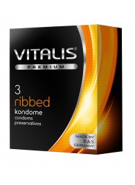 Ребристые презервативы VITALIS PREMIUM ribbed - 3 шт. - Vitalis - купить с доставкой в Серпухове