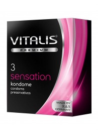 Презервативы с пупырышками и кольцами VITALIS PREMIUM sensation - 3 шт. - Vitalis - купить с доставкой в Серпухове