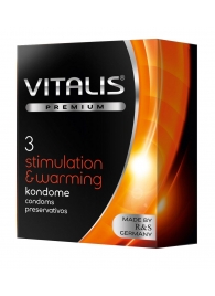 Презервативы VITALIS PREMIUM stimulation   warming с согревающим эффектом - 3 шт. - Vitalis - купить с доставкой в Серпухове