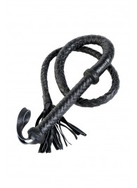 Длинный кожаный кнут с хлопушками на конце - ToyFa - купить с доставкой в Серпухове
