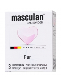 Супертонкие презервативы Masculan Pur - 3 шт. - Masculan - купить с доставкой в Серпухове