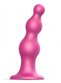 Розовая насадка Strap-On-Me Dildo Plug Beads size S - Strap-on-me - купить с доставкой в Серпухове