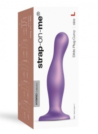 Фиолетовая насадка Strap-On-Me Dildo Plug Curvy size L - Strap-on-me - купить с доставкой в Серпухове