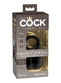 Черная вибронасадка King Cock Ellite The Crown Jewels - Pipedream - в Серпухове купить с доставкой