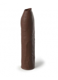 Коричневая насадка-удлинитель Uncut Silicone Penis Enhancer - 17,8 см. - Pipedream - в Серпухове купить с доставкой