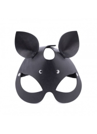 Черная кожаная маска  Кошка  с маленькими ушками - Crazy Handmade - купить с доставкой в Серпухове