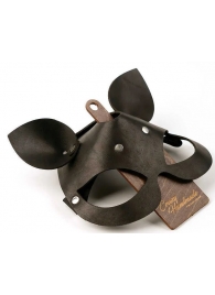 Черная кожаная маска  Кошка  с маленькими ушками - Crazy Handmade - купить с доставкой в Серпухове