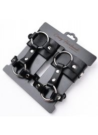Черные наручники с креплением на кисть руки - Crazy Handmade - купить с доставкой в Серпухове