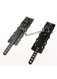 Узорчатые кожаные оковы с регулируемыми ремешками - Crazy Handmade - купить с доставкой в Серпухове