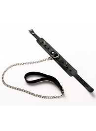 Черный ошейник с шипами и поводком - Crazy Handmade - купить с доставкой в Серпухове