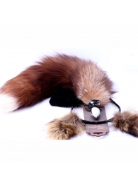 Игровой комплект: серебристая анальная пробка с пушистым хвостом и ободок-ушки - Crazy Handmade - купить с доставкой в Серпухове