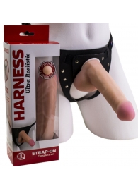 Страпон Harness из двух предметов: трусики с плугом и насадка-фаллос - 17 см. - LOVETOY (А-Полимер) - купить с доставкой в Серпухове