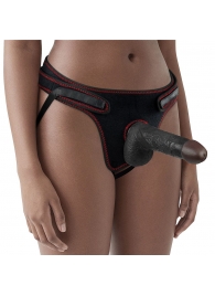 Женский темнокожий страпон Easy Strapon Set 7 Inch - 18 см. - Lovetoy - купить с доставкой в Серпухове