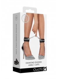 Черные поножи Diamond Studded Ankle Cuffs - Shots Media BV - купить с доставкой в Серпухове