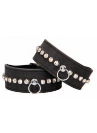 Черные поножи Diamond Studded Ankle Cuffs - Shots Media BV - купить с доставкой в Серпухове