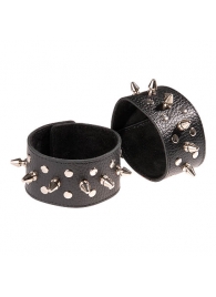 Чёрные напульсники с шипами и заклепками - Sitabella - купить с доставкой в Серпухове