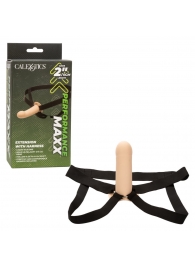 Телесный фаллопротез из силикона Extension with Harness - 15,75 см. - California Exotic Novelties - купить с доставкой в Серпухове