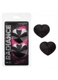 Черные пэстисы в форме сердечек Heart Pasties - California Exotic Novelties - купить с доставкой в Серпухове