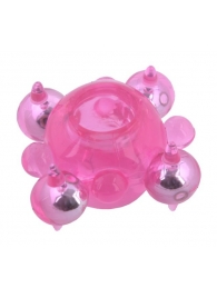 Эрекционное кольцо c бусинками - Toyfa Basic - в Серпухове купить с доставкой