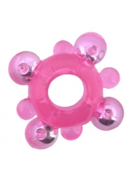 Эрекционное кольцо c бусинками - Toyfa Basic - в Серпухове купить с доставкой