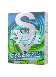 Презервативы Sagami Xtreme Mint с ароматом мяты - 3 шт. - Sagami - купить с доставкой в Серпухове