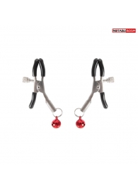 Серебристые зажимы на соски с шариками - Notabu - купить с доставкой в Серпухове