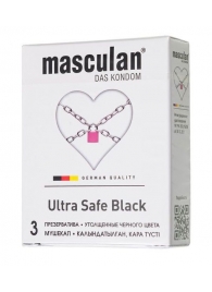 Ультрапрочные презервативы Masculan Ultra Safe Black - 3 шт. - Masculan - купить с доставкой в Серпухове