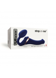 Синий безремневой страпон Multi Orgasm Size S с клиторальной стимуляцией - Strap-on-me - купить с доставкой в Серпухове
