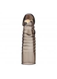 Дымчатая насадка-удлинитель Ribbed Realistic Penis Enhancing Sleeve Extension - 15,2 см. - BlueLine - в Серпухове купить с доставкой