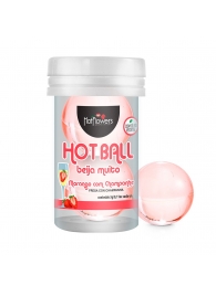 Лубрикант на масляной основе Hot Ball Beija Muito с ароматом клубники и шампанского (2 шарика по 3 гр.) - HotFlowers - купить с доставкой в Серпухове