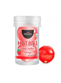 Лубрикант на масляной основе Hot Ball Beija Muito с ароматом клубники (2 шарика по 3 гр.) - HotFlowers - купить с доставкой в Серпухове