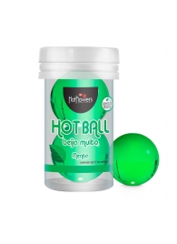 Лубрикант на масляной основе Hot Ball Beija Muito с ароматом мяты (2 шарика по 3 гр.) - HotFlowers - купить с доставкой в Серпухове