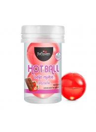 Лубрикант на масляной основе Hot Ball Beija Muito с ароматом шоколада и клубники (2 шарика по 3 гр.) - HotFlowers - купить с доставкой в Серпухове