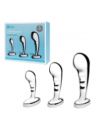 Набор из 3 стальных стимуляторов простаты Stainless Steel P-spot Training Set - b-Vibe - в Серпухове купить с доставкой